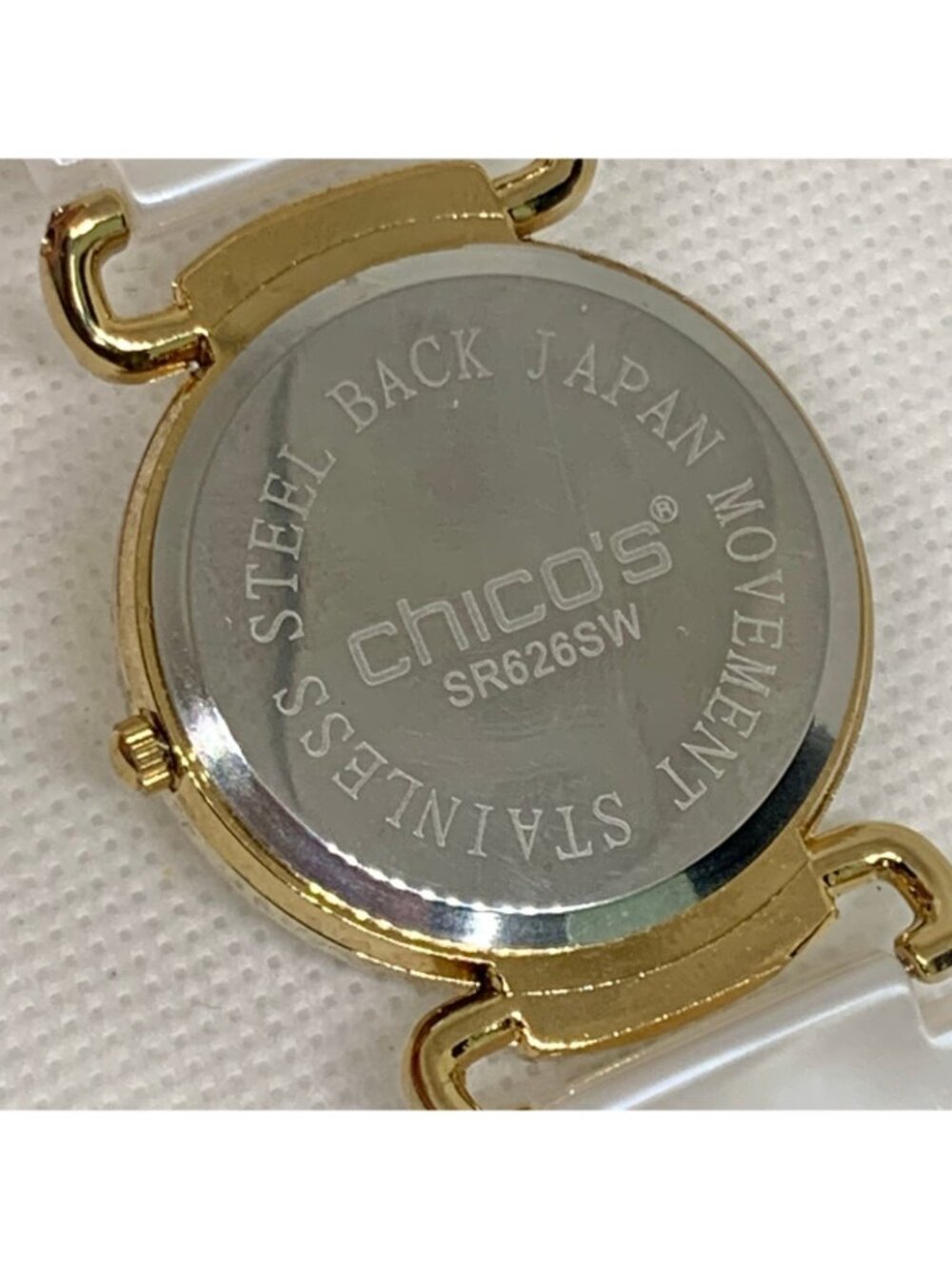 Chico’s gold tone women watch 35mm round case quartz analog mop dial 7” running - Picture 5 of 8